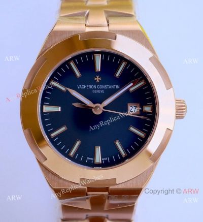 Wome's Vacheron Constantin Overseas 35 Rose Gold-Blue Copy Watch